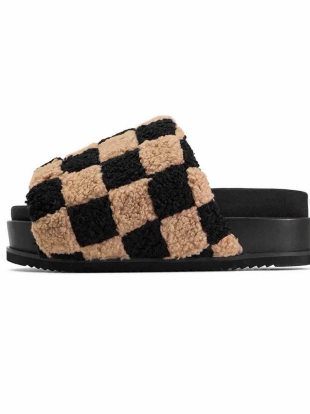 ROAM Checkerboard Sherpa Slide - Black & Tan